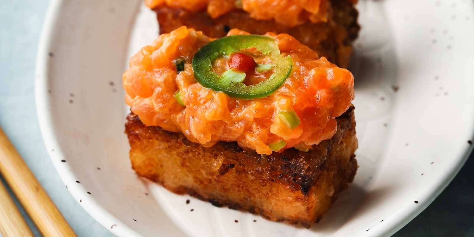 Crispy rice and spicy tuna dish at Kilter